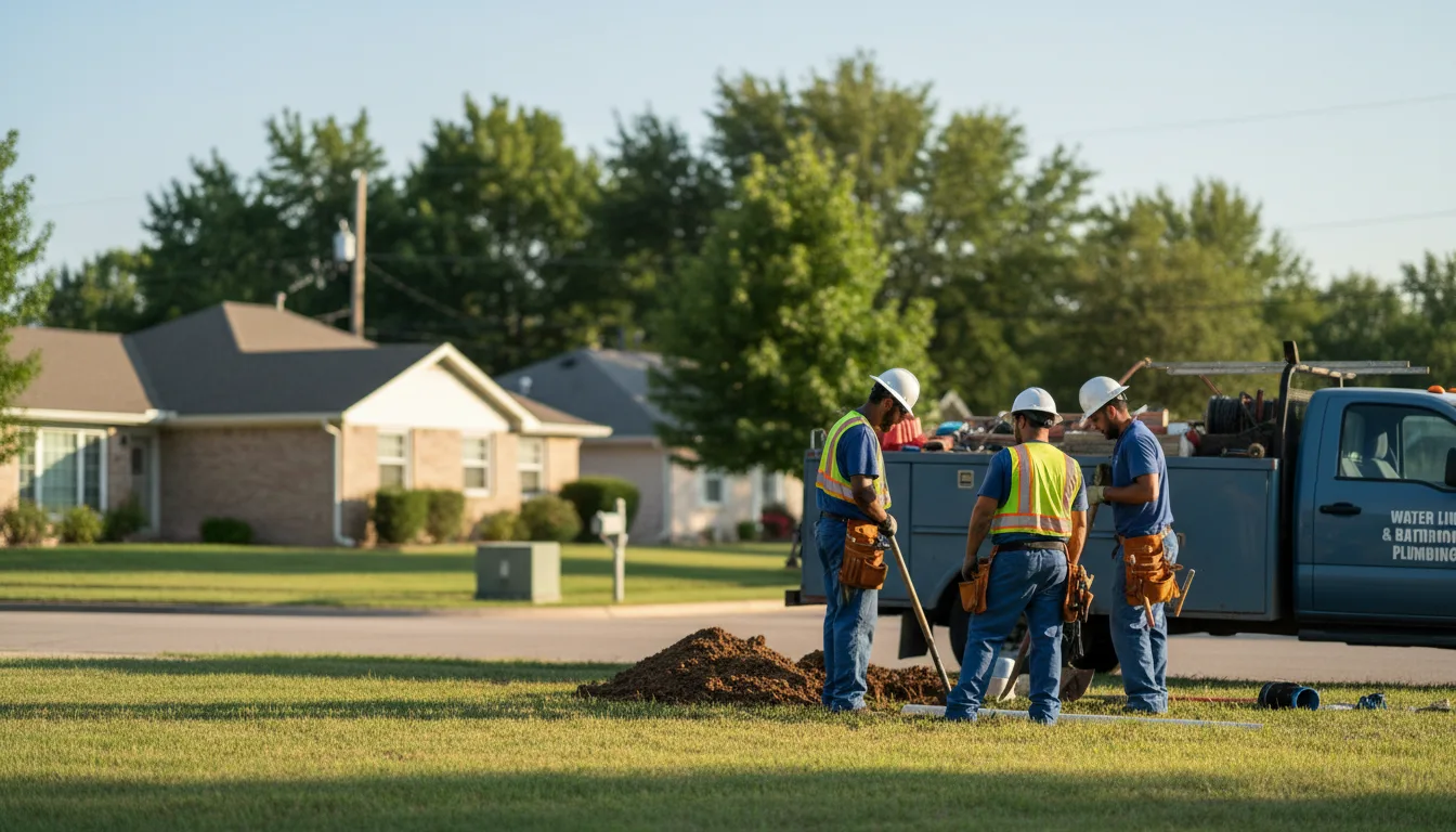 Residential water line and bathroom plumbing service in Pilot Point, TX